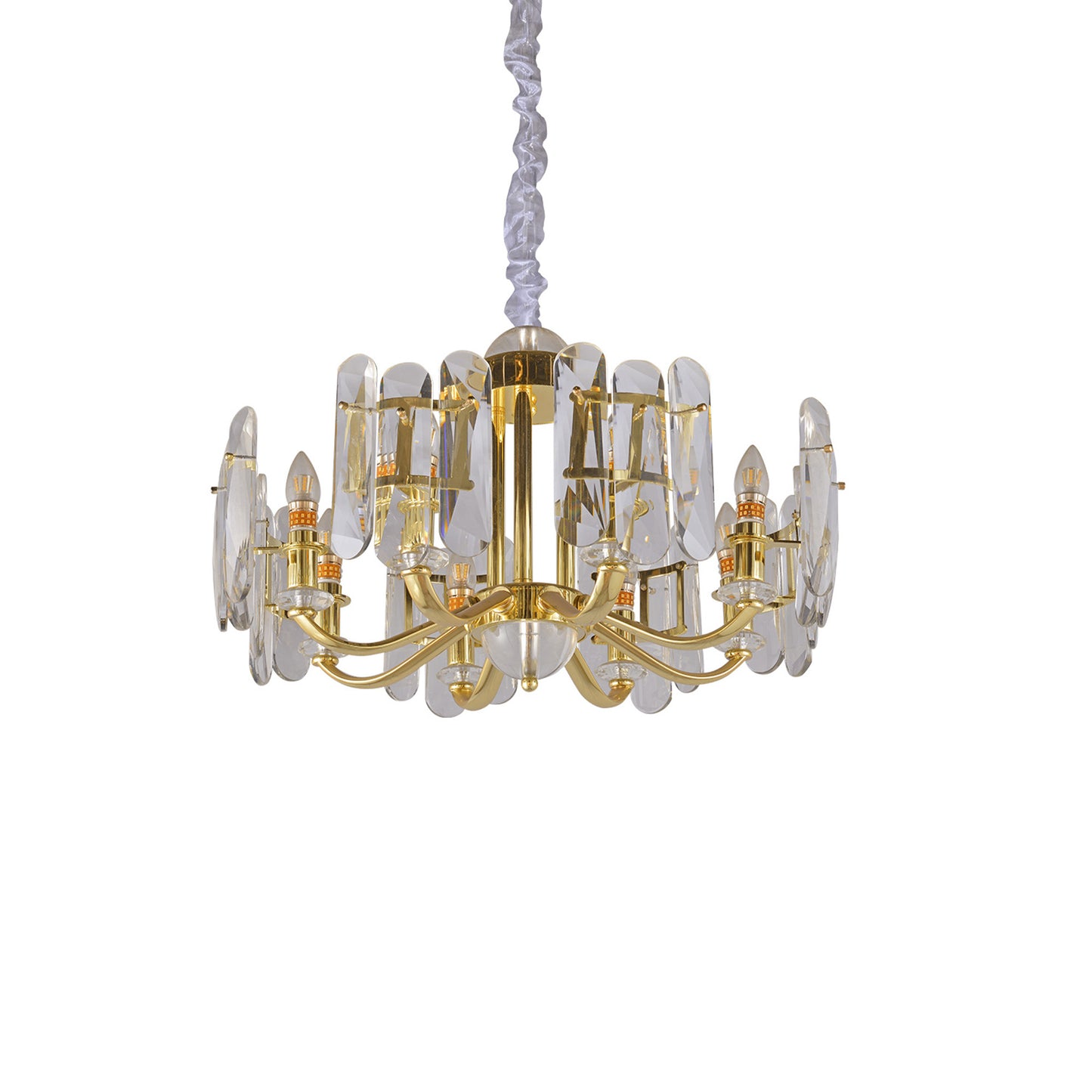 Modern Gold Crystal Chandelier - European Style Round Ceiling Light for Living Room