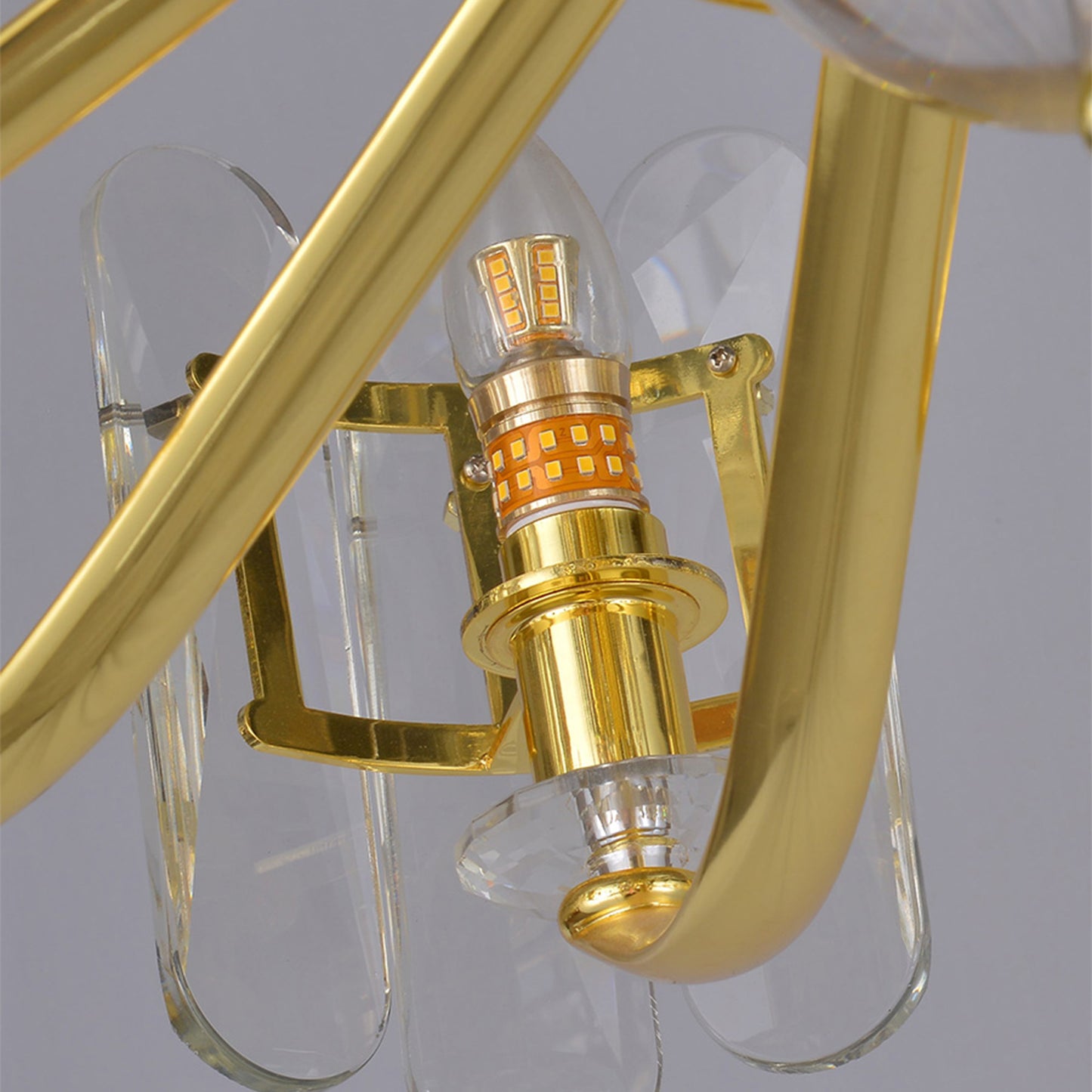 Luxurious double-layer 18-lamp golden cut crystal chandelier - modern luxury pendant light, suitable for dining room/living room