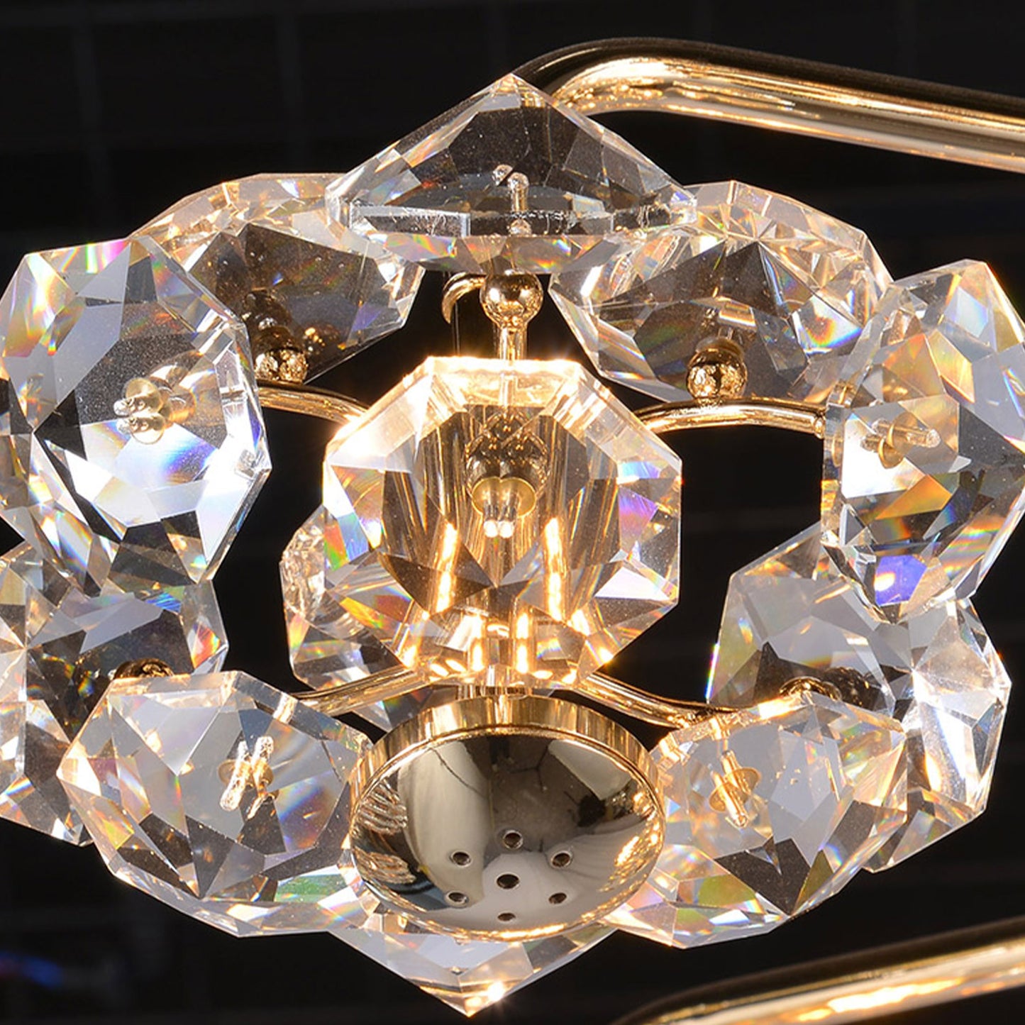 Layered 17-light transparent crystal chandelier - a stylish LED pendant light suitable for modern spaces.