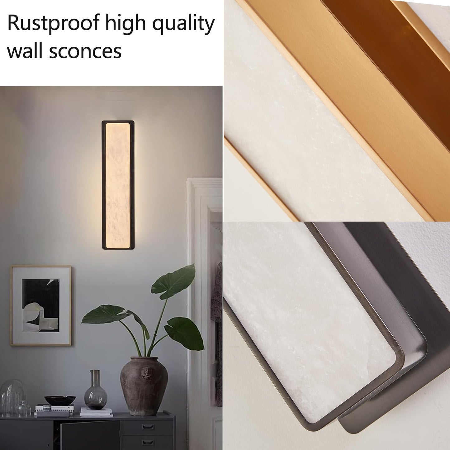 Modern LED Natural Alabaster Gypsum Wall lamp 15W Warm Yellow 2700K Wall Mounted Wall lamp Indoor sucelating Alabaster Gypsum Wall Mounted Lighting Suitable for Living Room