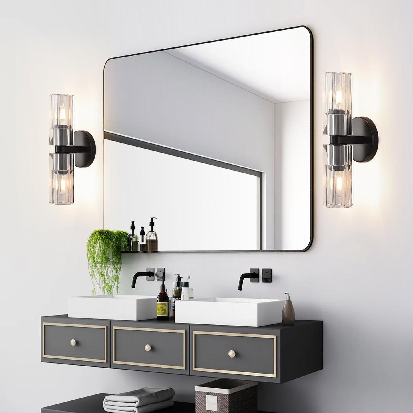 Modern Crystal Wall Sconces,K9 Crystal Brass Sconces Wall Lighting,Crystal Modern Wall Sconces Indoor Wall Sconce Bedroom Wall Sconce for Bathroom,Stairway,Entryway,Hallway, Living